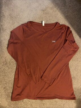 Under Armour Women's Long Sleeve Athletic Top - Rust Brown